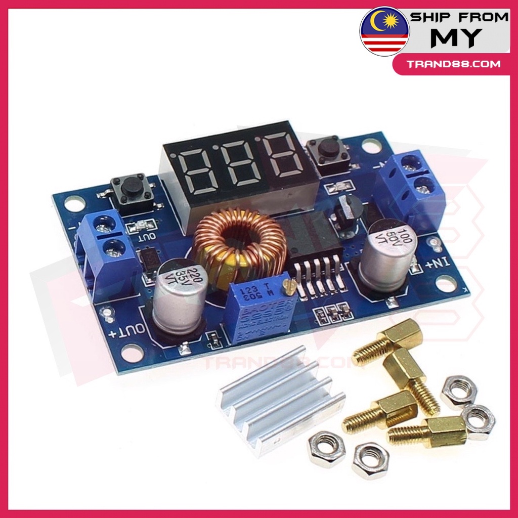 thumbnail image 2 of DC-DC 5A Buck Converter Step-Down Module With LCD Display – Constant Voltage/Current 2 of 4