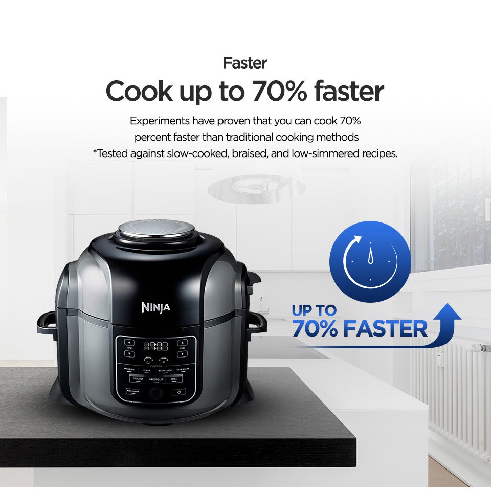 Ninja Foodi OP300 6L Pressure Cooker Air Fryer Multi cooker Slow Cooker Grill Bake Shopee Malaysia