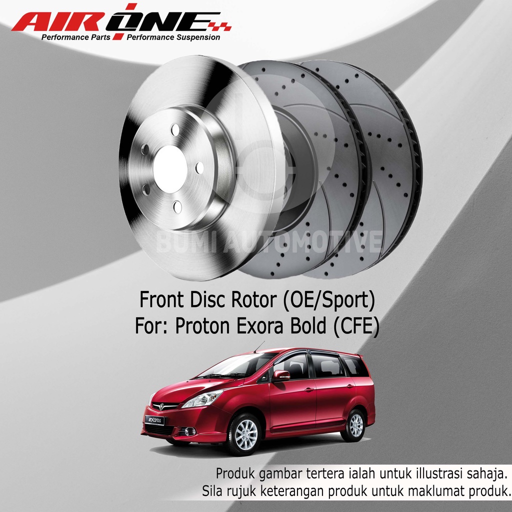 Proton Exora CFE Bold Turbo Front (Depan) / Rear (Belakang) Disc Rotor ...