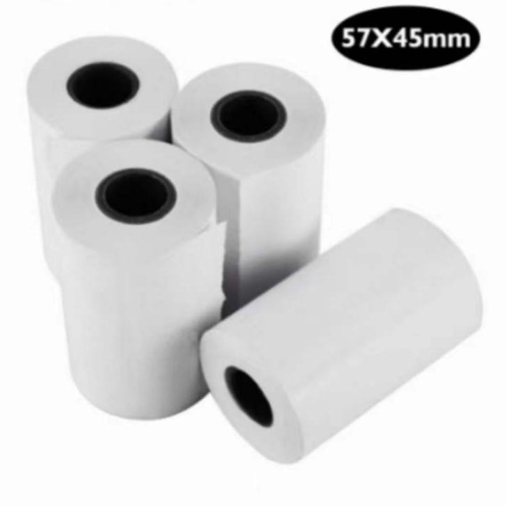 4 Rolls 57mm*45mm Thermal Paper for Thermal Printer (White) Shopee Malaysia