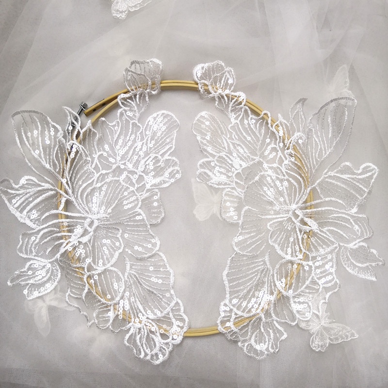 1 Psc lace Applique handmake DIY Wedding Dress Lace Patch Ready Stock ...