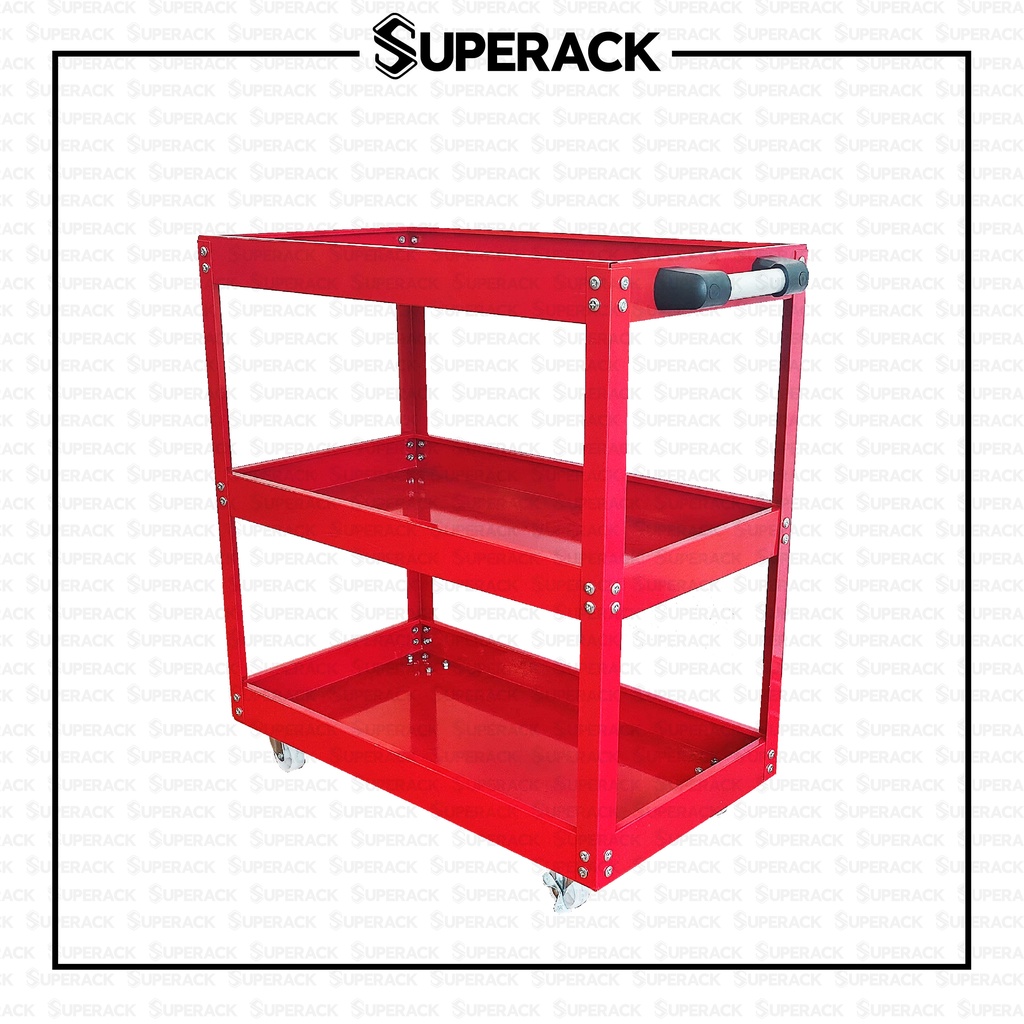 SUPERACK Trolley Rack 3 Layers Service Cart Metal Steel Tool Trolley