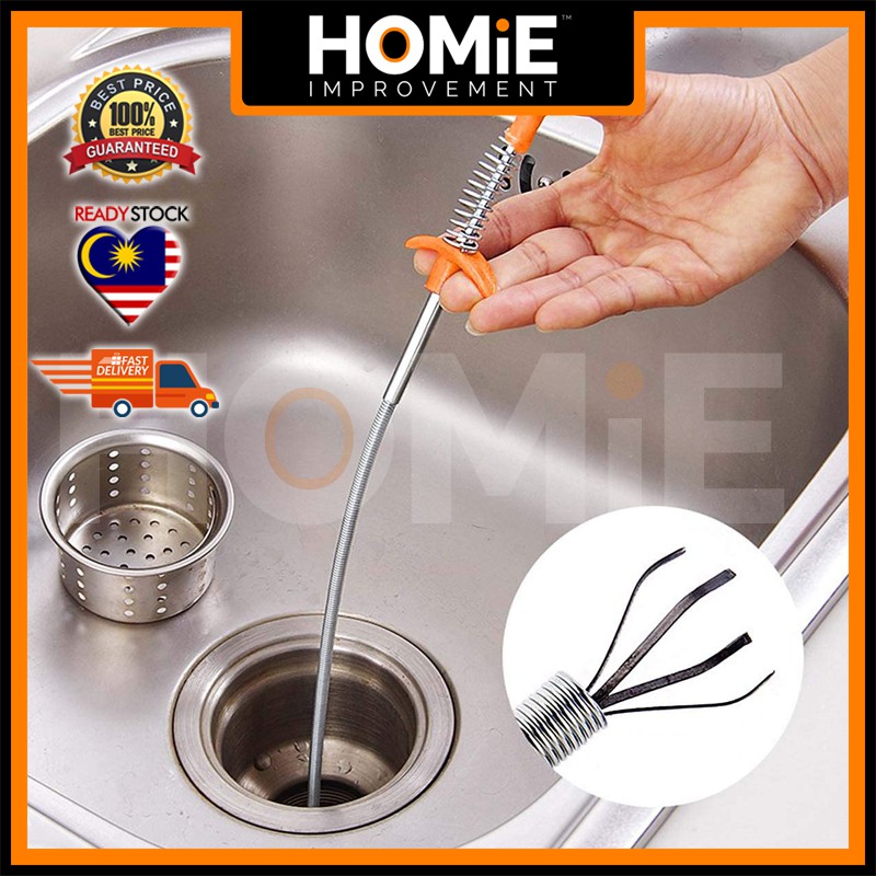 Ready Stock Kitchen Pipe Drain Clog Remover Clogged Hair Remover   Dc752f71184941d60e90a79becea725c