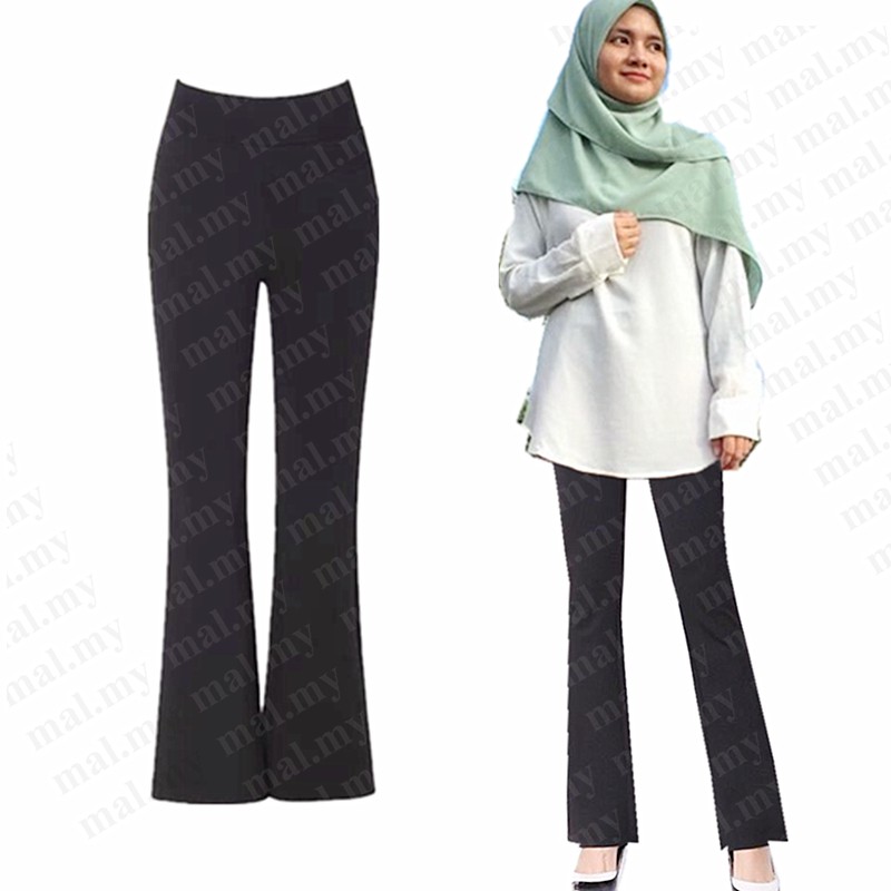 Pants Bootcut Seluar Slack Elastic Waistband Tulang Long Loose