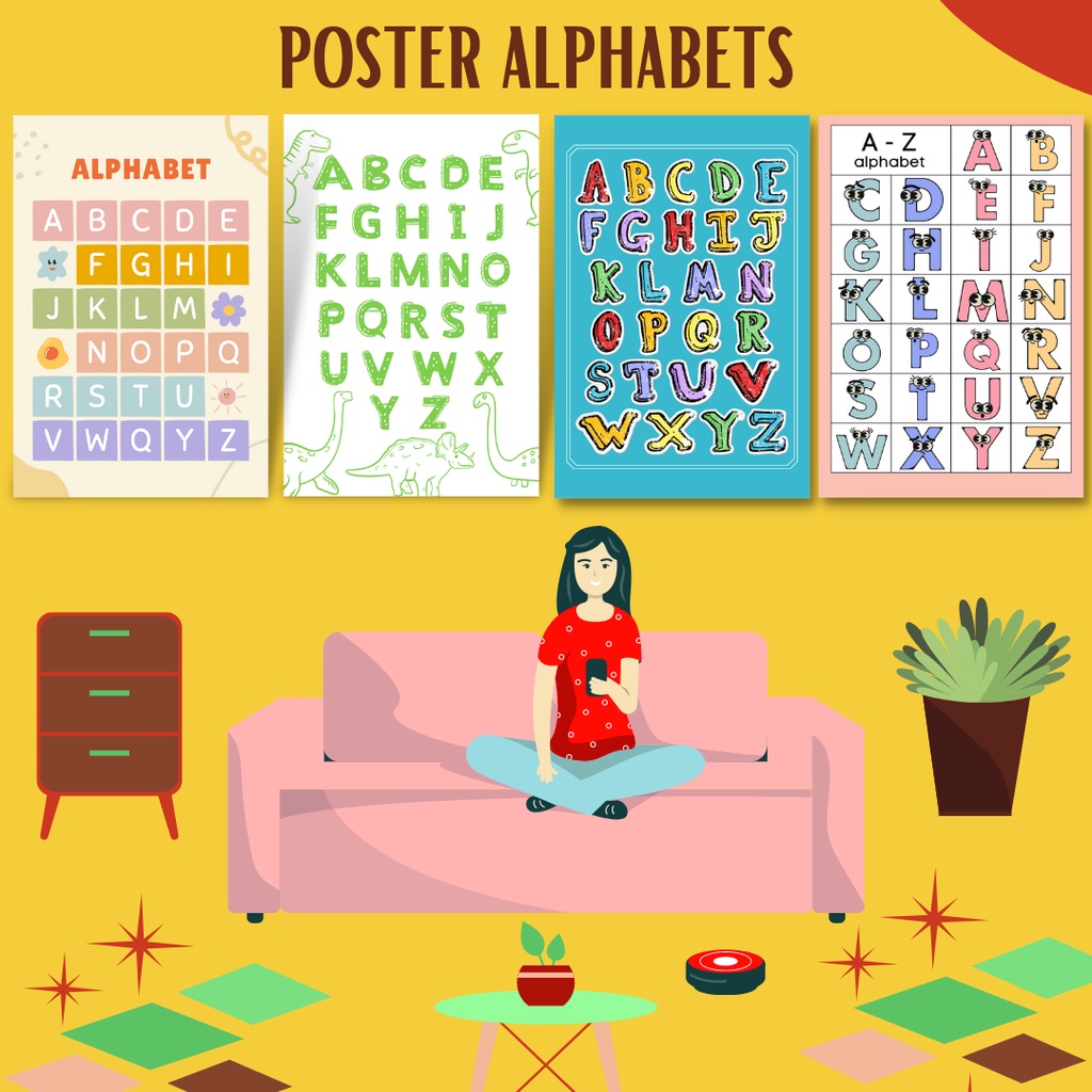 Complete A3+ Alphabet Education Poster, Alphabet Learning Poster For ...