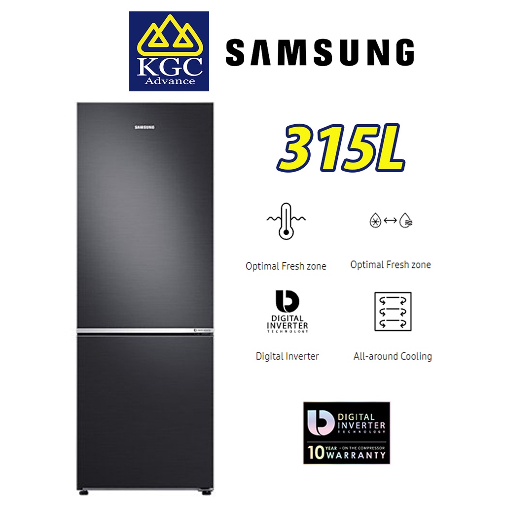 Samsung (315L) Fridge RB30N4050B1/ME Bottom Mount Freezer with Optimal Fresh Zone Inverter