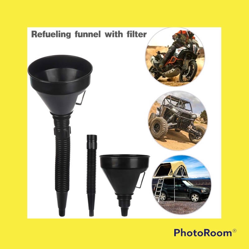 [READY STOCK] PVC FUNNEL WITH FLEXIBLE HOSE AND SPOUT PETROL OIL FLUID ...