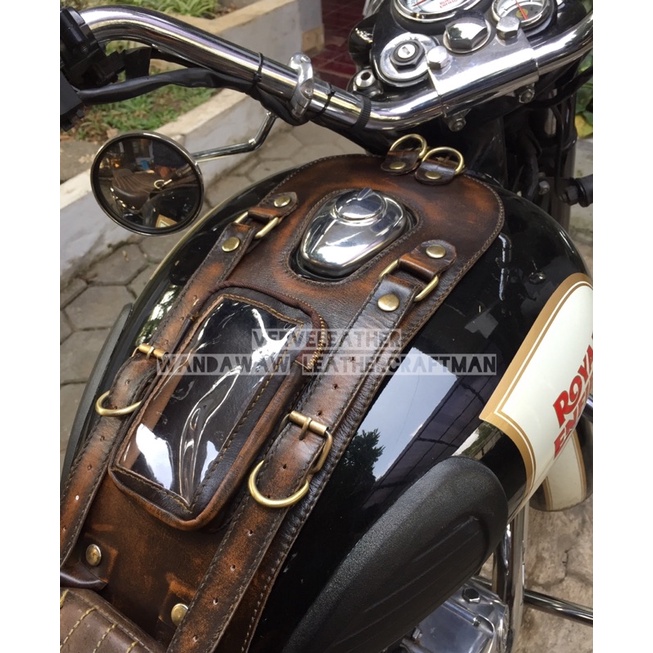 Royal enfield, kasawaki w175, Motorcycle Tank Bag, tankbag, Leather Bag