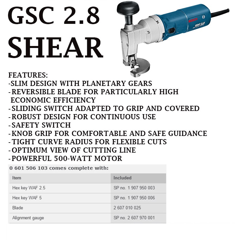 BOSCH GSC2.8 SHEAR FLEXIBLE CUT (GSC28) | Shopee Malaysia