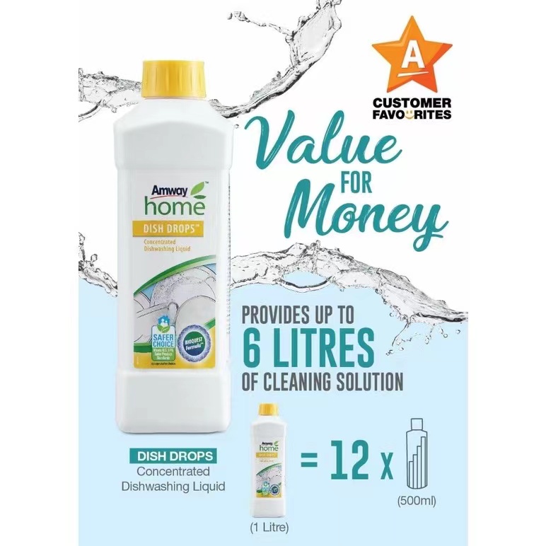 Amway Dish Drops Concentrated Dishwashing Liquid 1L Shopee Malaysia