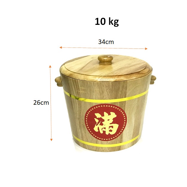 Wooden Rice Bucket Barrel 6kg/10kg/12kg / Bekas Nasi Kayu | Shopee Malaysia