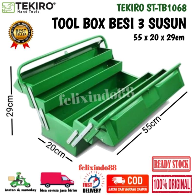 Tool Box Tekiro 3-tier Iron 550x200x290mm Toolbox Set | Shopee Malaysia