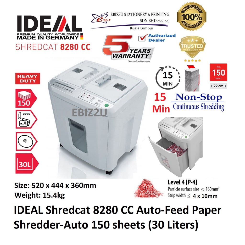 Aktenvernichter Shredcat 8200, 82004111, Streifenschnitt 4mm (P-2), 14