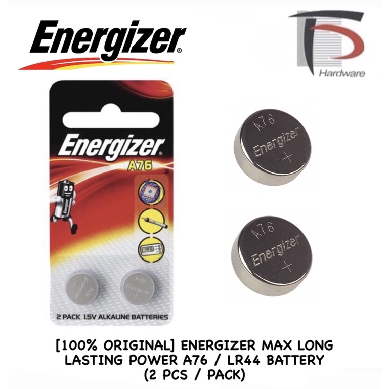 [100 ORIGINAL] ENERGIZER MAX LONG LASTING POWER A76 / LR44 BATTERY (2