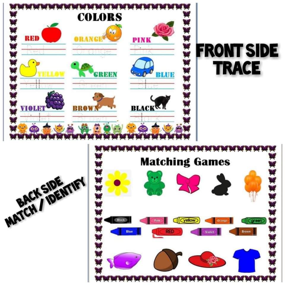 Laminated Worksheet Tracing for Beginner - Colors + | Shopee Malaysia