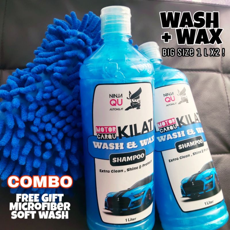 Original Sabun Cuci Kereta Premium Wash + Wax NinjaQu MotorCarQu Kilat