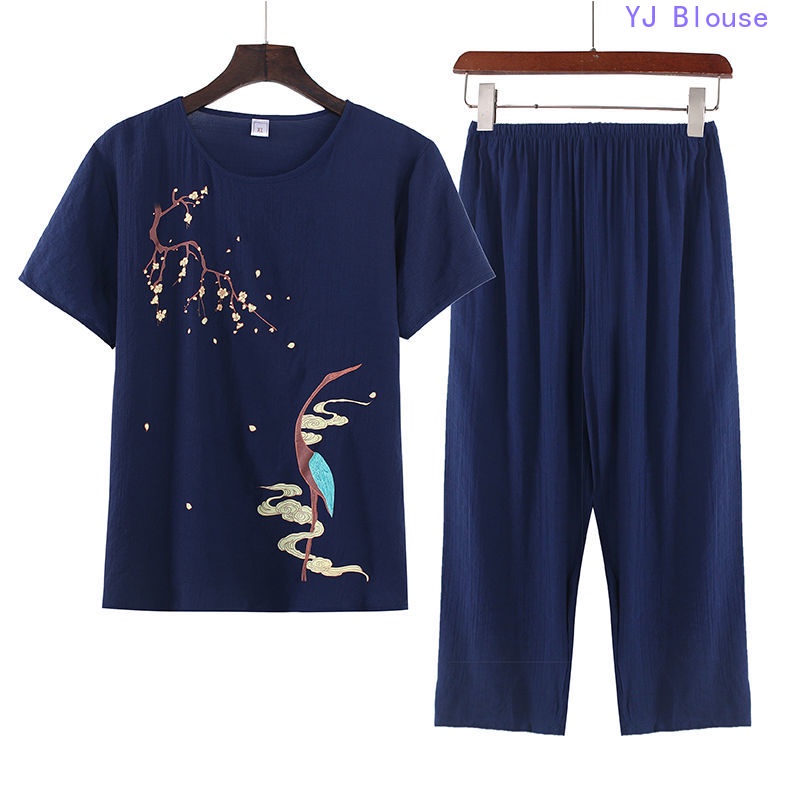 Plus Size Multicoloured Printed Cotton Suit Set