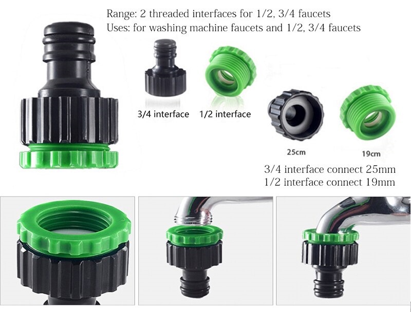 Create Idea 4-Pack M16x1.0mm To 1/2" Faucet Adapter Thread Connector – Fits Most Kitchen Faucets