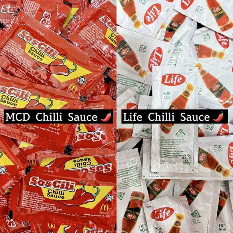 MCD/KFC/A&W Chilli Sauce Sachet Life Sos Cili Packet / Swiss Bear Taco ...