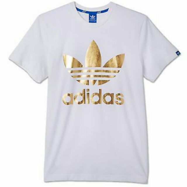 Gold and white store adidas shirt