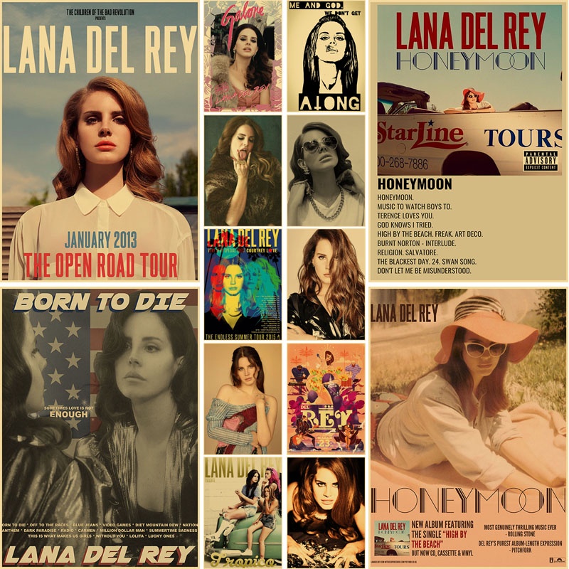 Lana Del Rey Pop Singer Kraft Paper Poster Home Decor Prints Room Bar ...