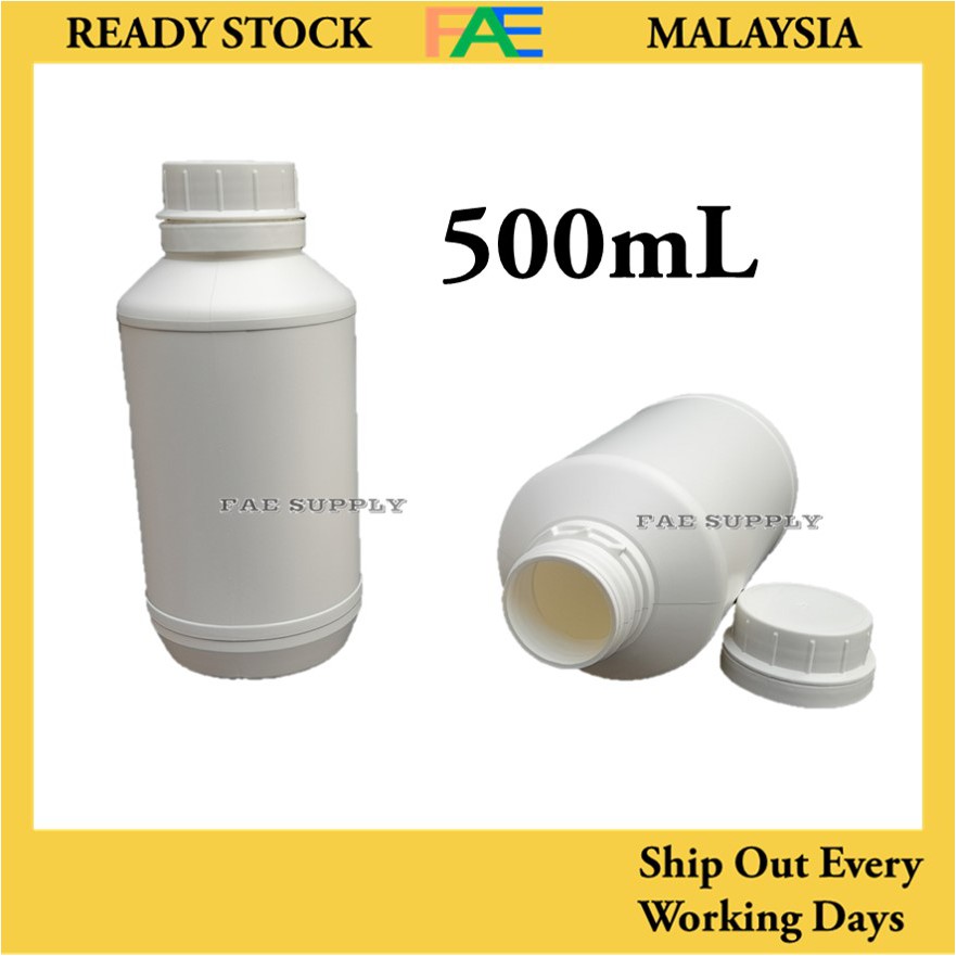Botol Plastik 500mL round Jerry Can Bottle HDPE lock cap with insert ...