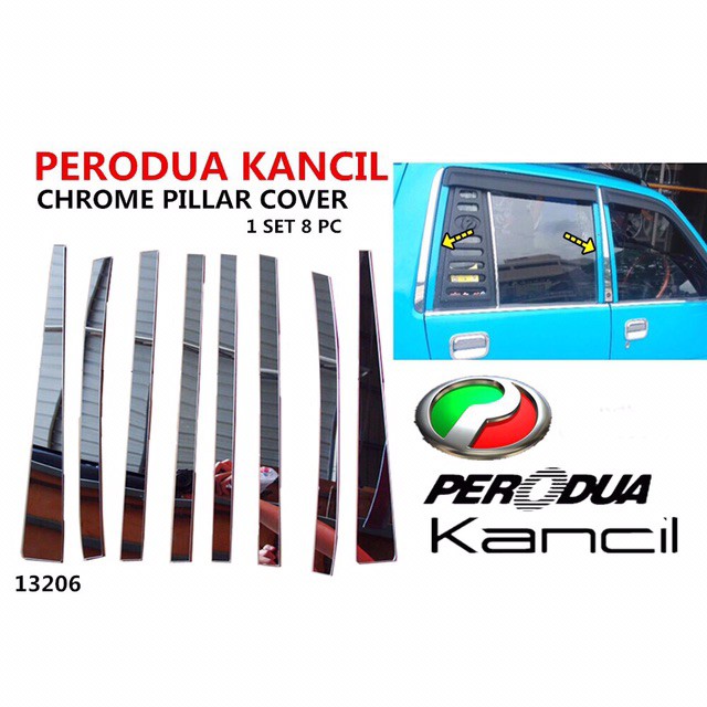 Perodua Kancil Door Window Trim Pillar Chrome (8pcs) Shopee Malaysia