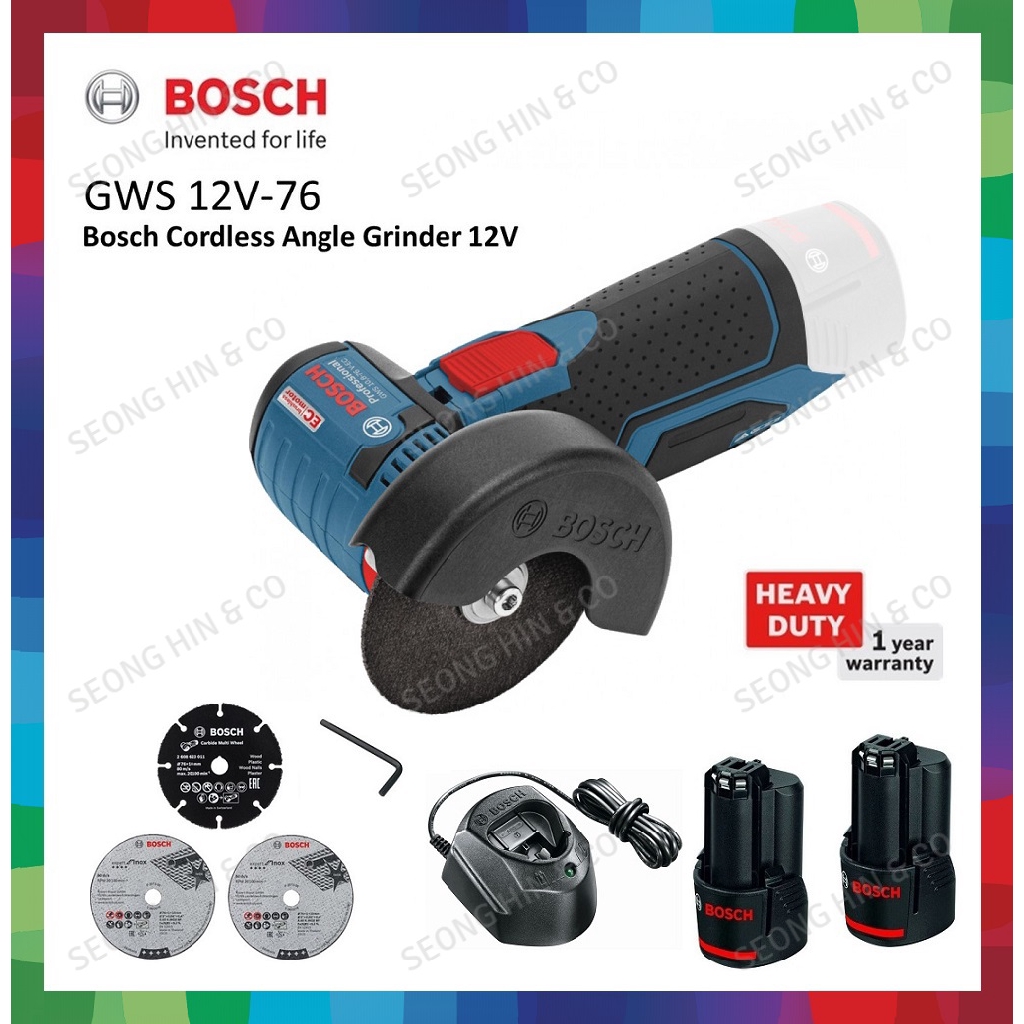 Bosch GWS 12V 76 EC Cordless Angle Grinder Shopee Malaysia