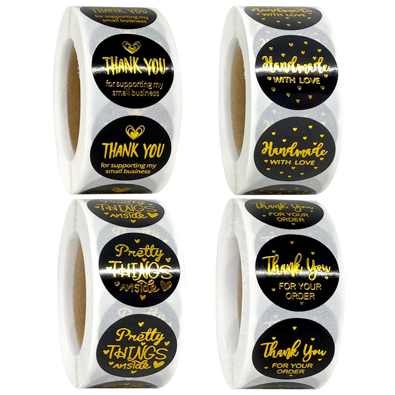 500pcs/roll Thank You Sticker Scrapbook Stiker Round Circle Stationery ...