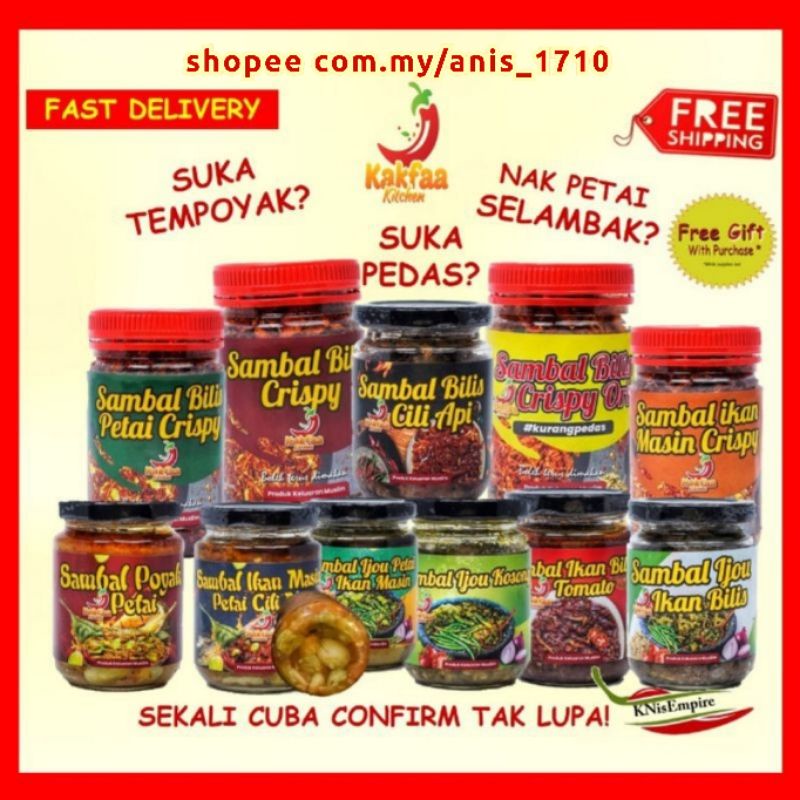 Sambal Basah Dan Sambal Garing Kak Faa Kitchen Pedas Penuh Petai Tempoyak Ikan Bilis Perencah