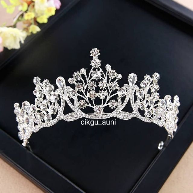 Crown Pengantin Bridal Tiara Crown Tinggi Mewah Pengantin Crown Tunang Crown Nikah Wedding Murah