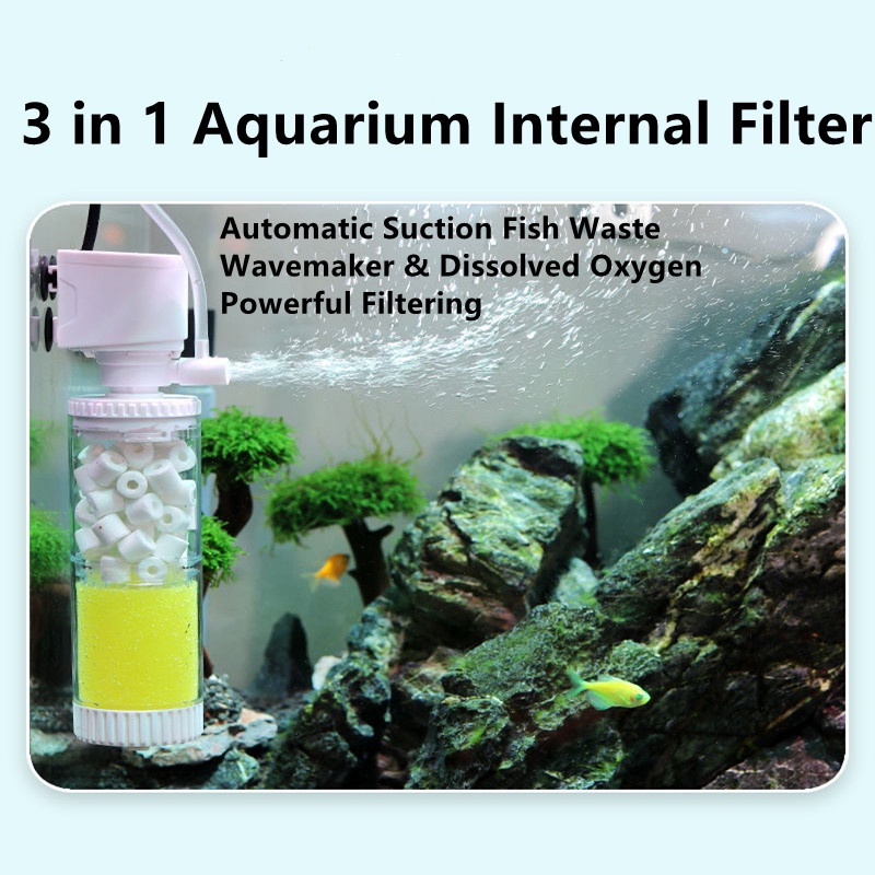 AQUARZOO Aquarium Internal Filter Pump Biochemical Sponge Filtration