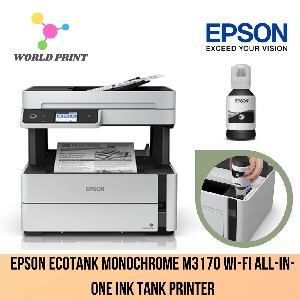 Epson Ecotank Monochrome M3170 Wi Fi All In One Ink Tank Printer Shopee Malaysia 6923