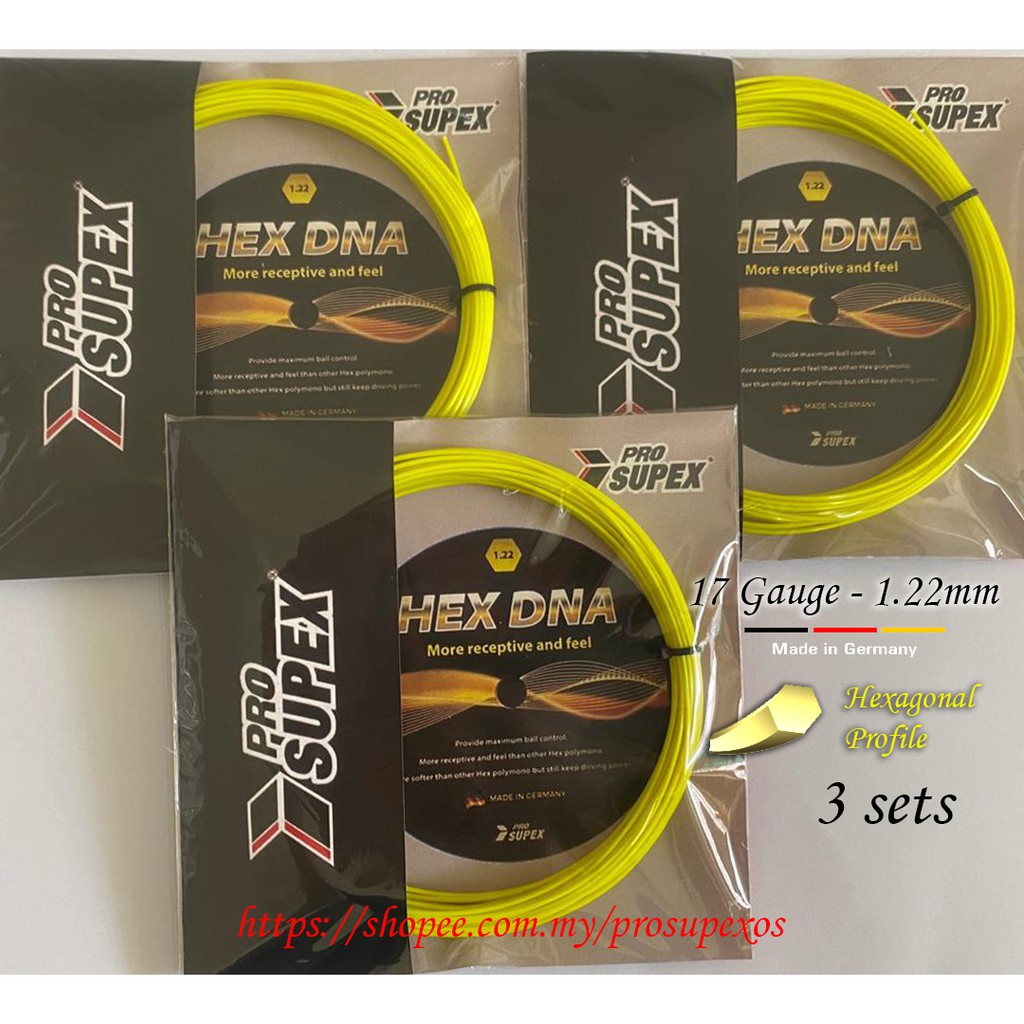 1 SET - Pro Supex HEX DNA 1.22mm Made in Germany tennis string ...