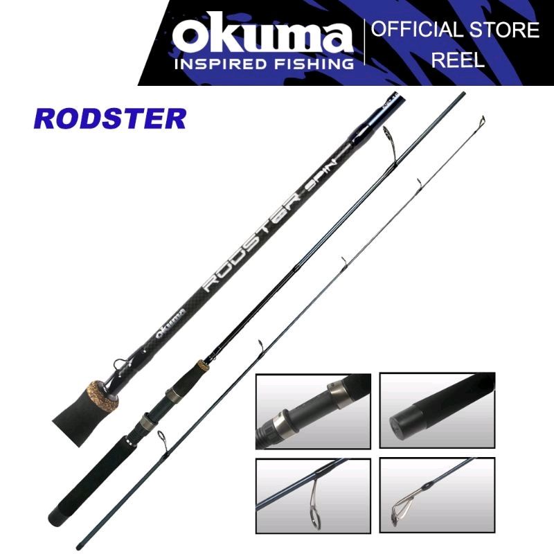 MAA Joran pancing Okuma Rod Rodster RTS Spinning Fishing Rod (5'6ft -9ft)  joran udang lembut shimano banax daiwa ajiking