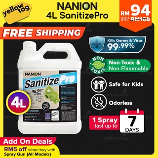[1 Spray Last 7 Days] Nanion Sanitize Pro 4L Disinfectant Certificate ...