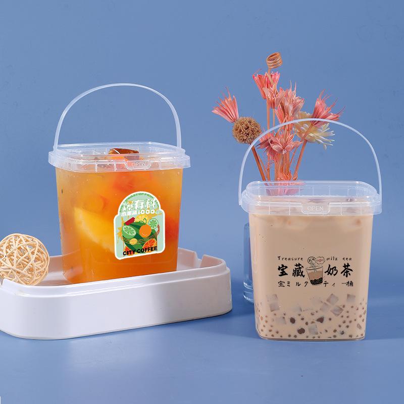 ReadystockMSIA!!!Disposable cups Portable Milky Tea Cup 500ml&1000ml