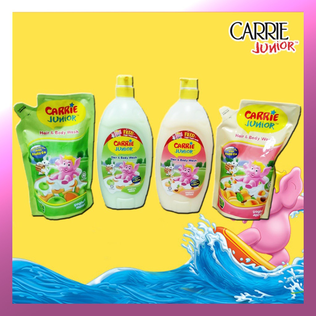 CARRIE JUNIOR Hair&Bodywash Yoghurt btl 1000ml (free finger puppet ...