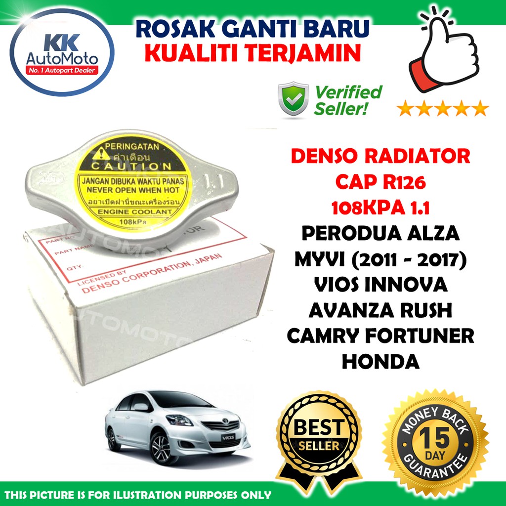 R126 1.1 Denso Radiator Cap Japan Made Perodua Alza Myvi (2011 - 2017 ...