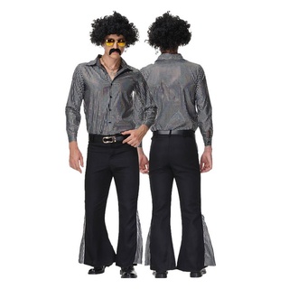 Women Men 70s Retro Disco Cosplay Costume Halloween Fancy Dress Party  Hiphop Set | Shopee Malaysia