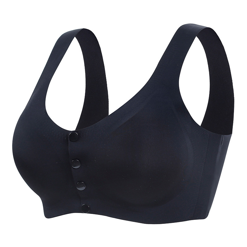 Plus Size Women's Sports Bra With Front Closure, No Trace, Thin, Push Up,  Control Side Boobs, Anti Sagging, For Full Chest