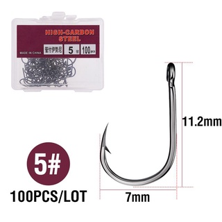 100PCS/SET Carbon Steel Fish Bait Fishing Hook Durable Head Fishing Tackle  code 0111