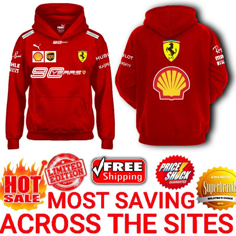🔥Buy Now‼️ 90th Years Anniversary Scuderia Ferrari F1 Team Logo Mens ...