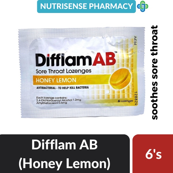 Difflam AB Sore Throat Lozenges (HONEY LEMON) - 6s | Shopee Malaysia