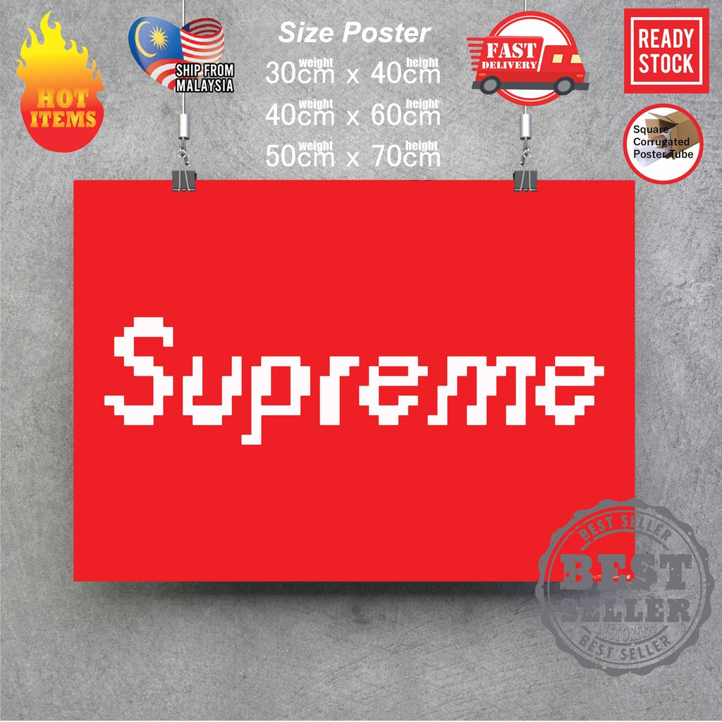 Supreme shop logo poster