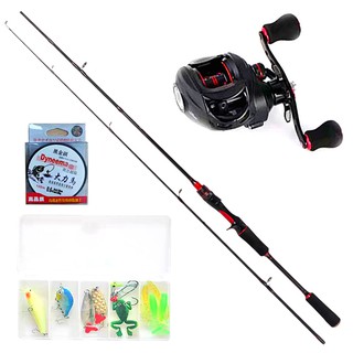 Rollfish Fishing Rod And Reel Set ML Lure Fishing Rod Baitcasting Reel 100m  PE Line Lure Full Set Joran Pancing 1.68m Spinning Casting
