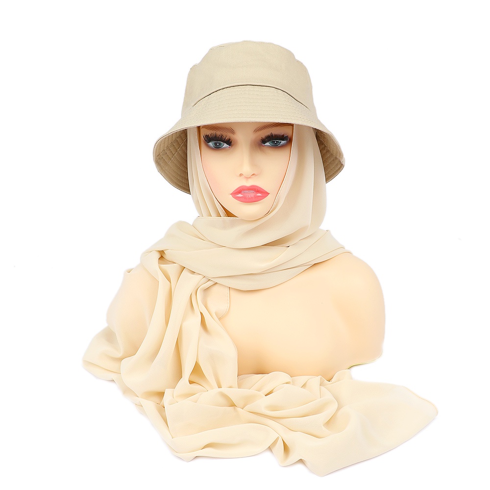 Musilm Women Chiffon Hijab With Bucket