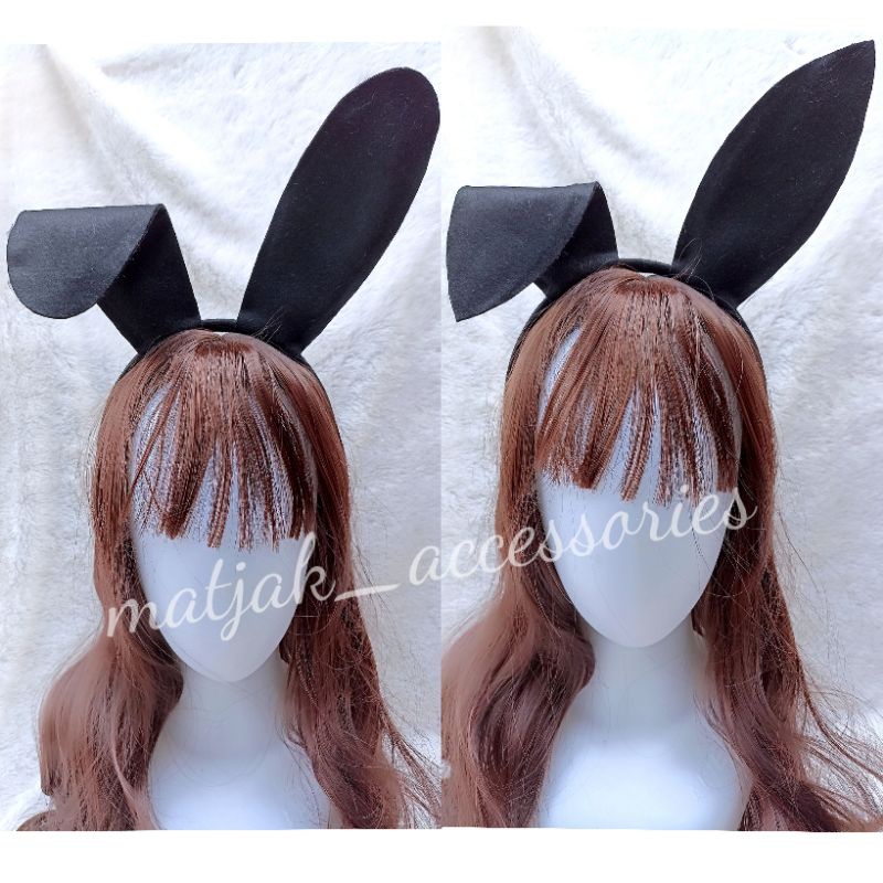 Hitam Halloween Big Black Rabbit Ear Headbands Sexy Bunny Cosplay