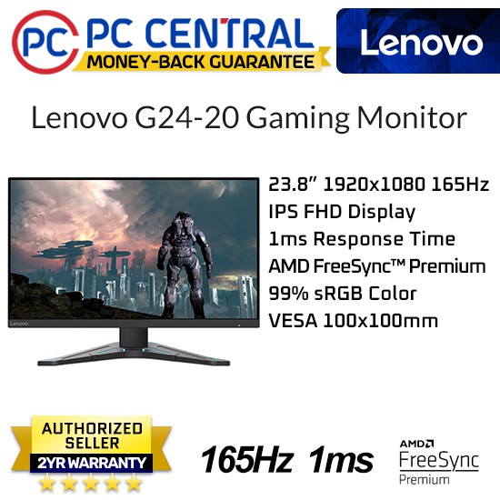 Lenovo G24-20 144hz Gaming Monitor Full Hd Ips Panel 1ms G-Sync 99% ...