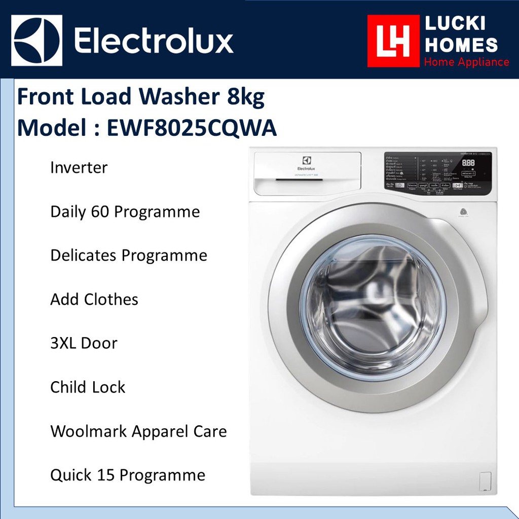 Electrolux EWF8025BQWA Front Load Washer User Manual, 50 OFF